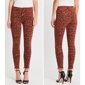 MOTHER Denim High Waisted Looker Ankle Fray Animal Attraction Size 29